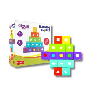 Funskool Giggles Learning Blocks: 15-Piece Set for Building Alphabet, Numbers & Shapes (Ages 3+)