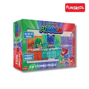 Funskool PJ Masks 3-in-1 Puzzle: Triple the Fun, Triple the Heroics for Ages 3+!