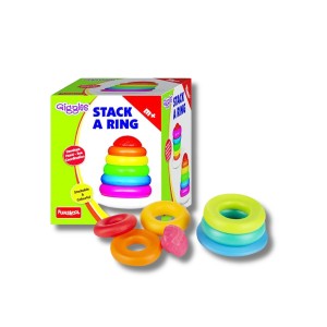 Funskool Giggles Stack A Ring: Classic Toy for Color, Size Sorting, and Early Development (Ages 3+ Months)
