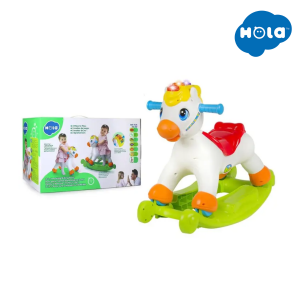 Hola 2-in-1 Musical Rocking Pony: Grow & Giggle! Ride-On Fun for Toddlers (1-4 Years)