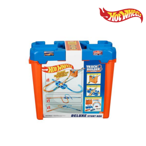 Hot Wheels GGP93 Track Builder Deluxe Stunt Box - 15+ Feet of Stunt Racing Fun! (Connectable Tracks, Crash Zone Lid, 2 Cars)