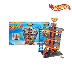 Hot Wheels City Mega Garage Playset (GTT95): 4 Levels of Parking & Racing Fun!