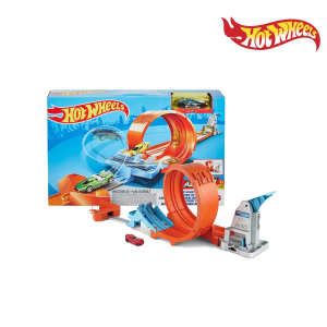 Hot Wheels GTV13 Loop Stunt Champion Track Set - Master the Loop & Epic Stunts! (Dual Track, Adjustable Landing, 1:64 Car)