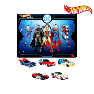 Hot Wheels HBY33 DC Comics Character Car 5-Pack - Iconic Superheroes & Supervillains (1:64 Scale, Collectible)