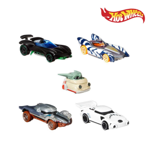 Hot Wheels HCB48 Star Wars The Mandalorian Character Car 5-Pack - Iconic Characters Reimagined (Grogu, Mando, Luke & More, 1:64 Scale)