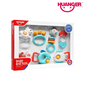  Huanger HE0131: 7-Piece Rattle Set for Sensory Exploration & Early Learning (0+)