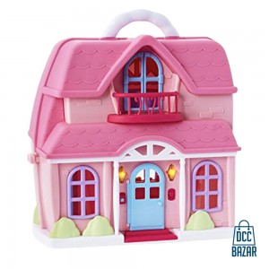 Large folding dollhouse with accessories, light and sound Happy Family.