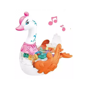 Light-Up Gear Swan Toy for Kids - Bump and Go Action, Music and Sounds