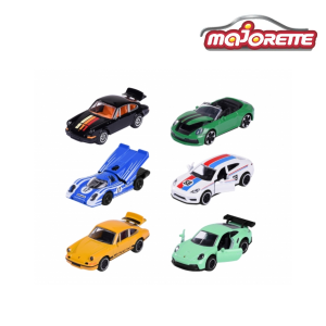 Majorette 3062 Porsche Premium Cars Assortment (6 Cars) - Officially Licensed Die-Cast Collection (Surprise Model Included)