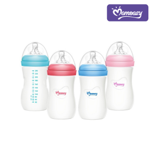 Momeasy Natural Wide-Neck Anti-Colic Glass Bottle: 240ml/8oz, 3m+