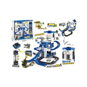 Multifunctional Police Station Playset with Helicopter, Cars & Parking Lot (50.5cm x 71.5cm)