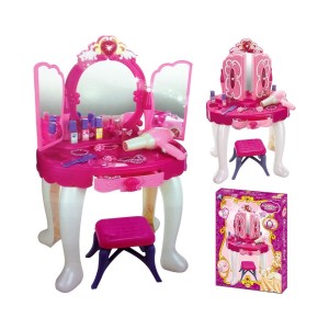 Musical Light-Up Vanity Playset: Deluxe Pink Dressing Table with Stool, Mirror, Sounds & Accessories! (Ages 3+)
