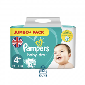 Pampers Baby-Dry Size-4+ (76 Nappies) Weight:10-15kg