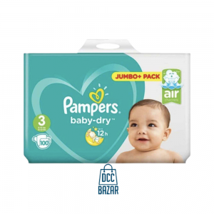 Pampers Baby-Dry Size-3 (100 Nappies) Weight:6-10kg