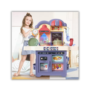 Purple 35-Piece Large Play Kitchen Set for Kids