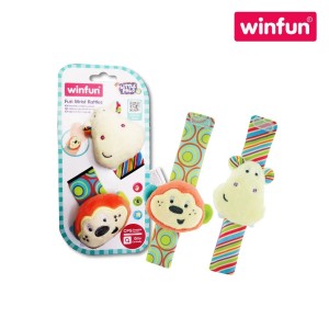 Winfun 000129: Cozy Wrist Rattles - Sensory Play & Exploration for Babies (Soft, Textured Fabrics)
