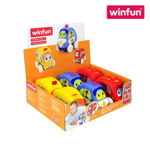 WinFun 003185 Pull Back Cars - Soft & Safe Developmental Toy for Babies (4 Months+)