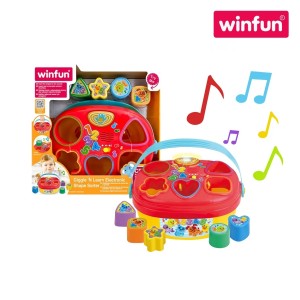 Winfun 230201 Giggle ‘N Learn Electronic Shape Sorter - Fun Sounds, Melodies, and Light-Up Button
