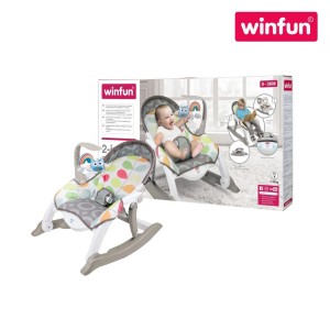 Winfun 802000 2-in-1 Grow-with-Me Rocking Chair - Soothing Vibrations and Convertible Stationary Mode