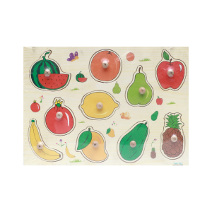 Wooden Multicolor Fruit Board - Educational Toy for Toddlers, Fine Motor Skills