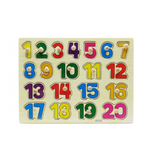Wooden Number Puzzle Board 1-20 - Educational Toy for Toddlers