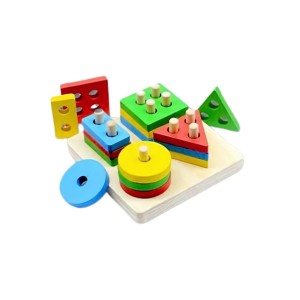 Wooden Shape Sorter Stacker: Educational Toy for Toddlers