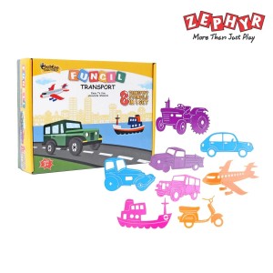 Zephyr 11003 FUNCIL - TRANSPORT: Mess-Free Jelly Painting & Stenciling Art Set for Kids